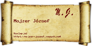 Mojzer József névjegykártya